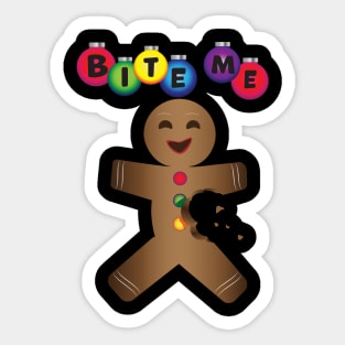 Bite Me Gingerbread Man Sticker